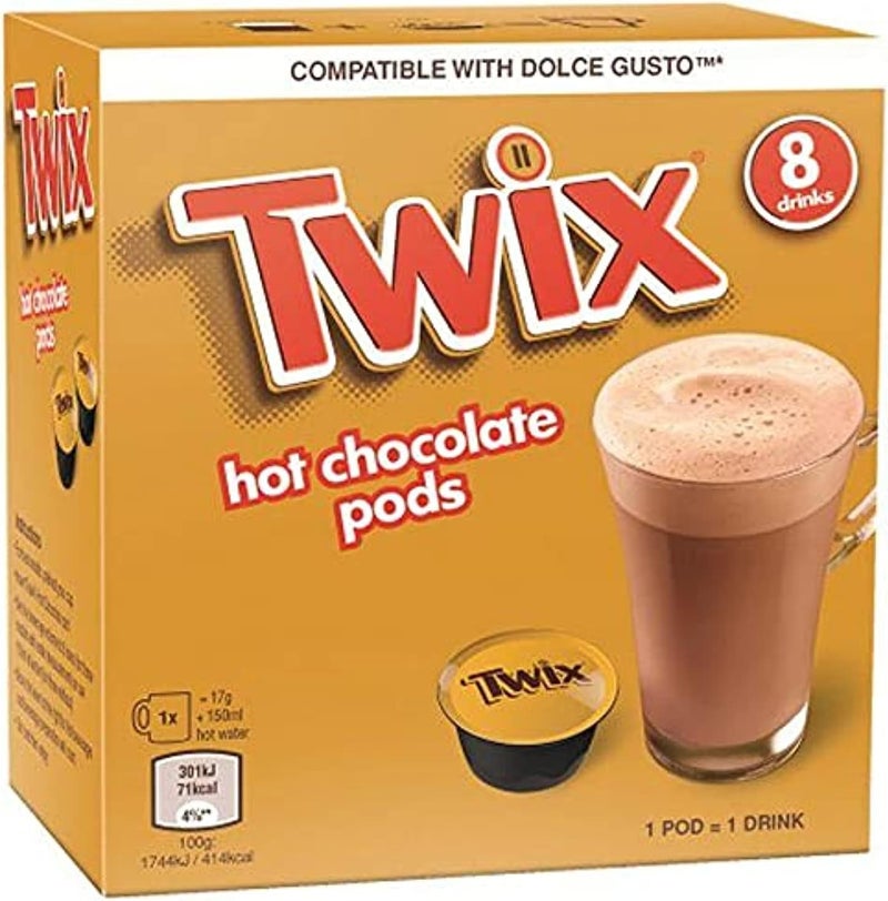 Twix Hot Chocolate Compatible Dolce Gusto Pods 8 Capsules 120g - Image 1