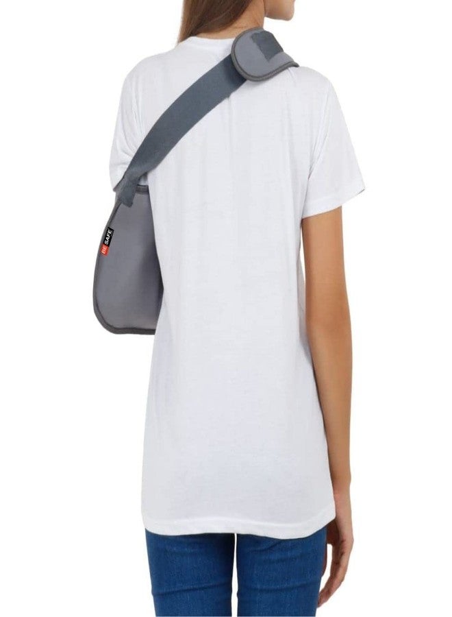 BESAFE Forever Arm Supporter Arm Sling Pouch Belt with Elbow Support, Arm Immobilizer Brace for Fracture, Sprain, Dislocation and Pain Relief (M, Grey) - Image 2