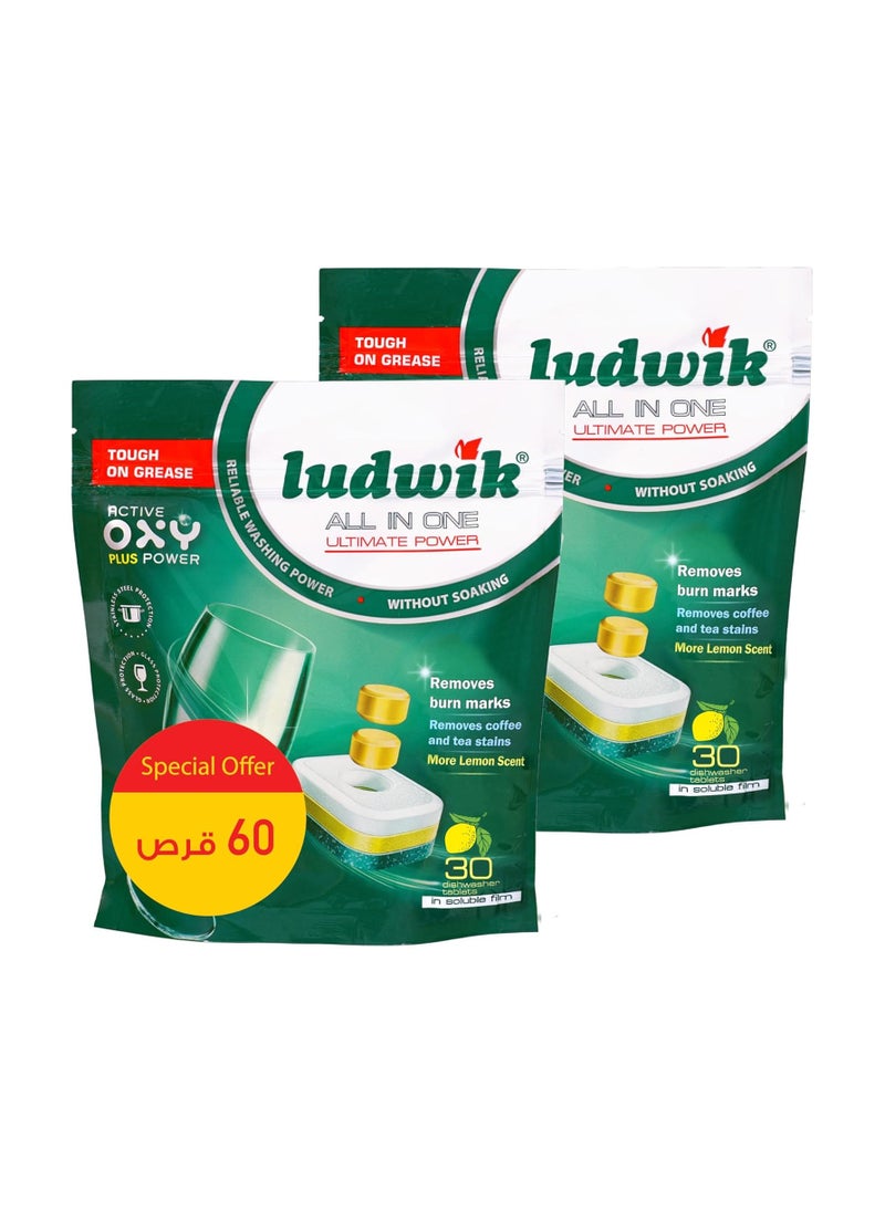 ludwik Ludwik All in One Dishwasher Tablets, 2 x 30 Tablets 