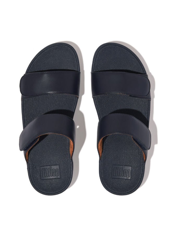 Fitflop Ladies Lulu Leather Slides FV6-399 Navy - Image 1