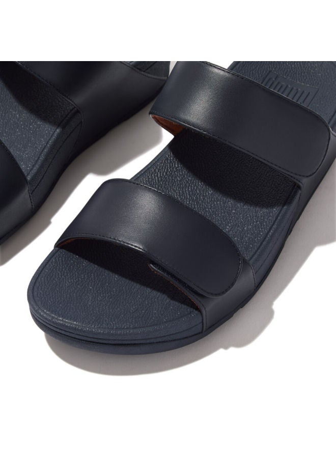 Fitflop Ladies Lulu Leather Slides FV6-399 Navy - Image 2