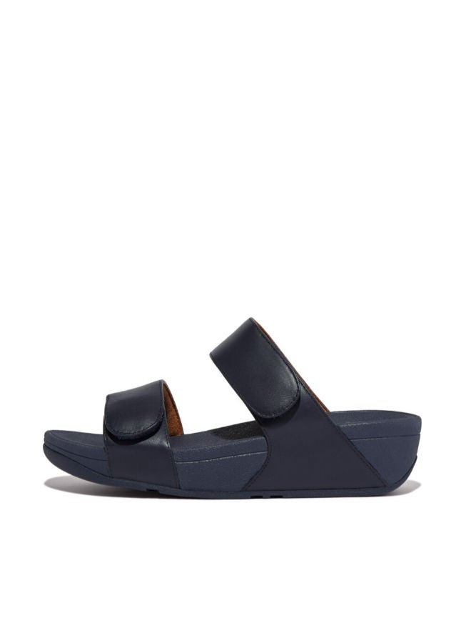 Fitflop Ladies Lulu Leather Slides FV6-399 Navy - Image 5