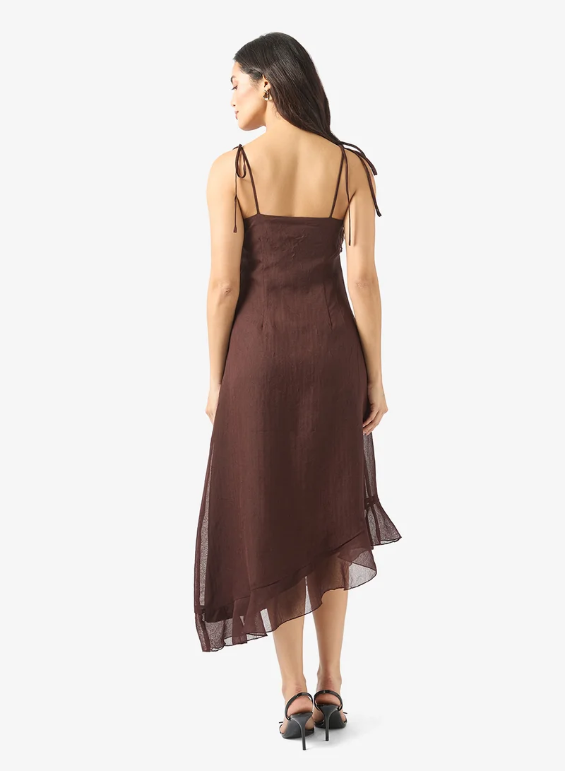 VERO MODA SABRINA SCRF FLOUNCE Midi DRESS