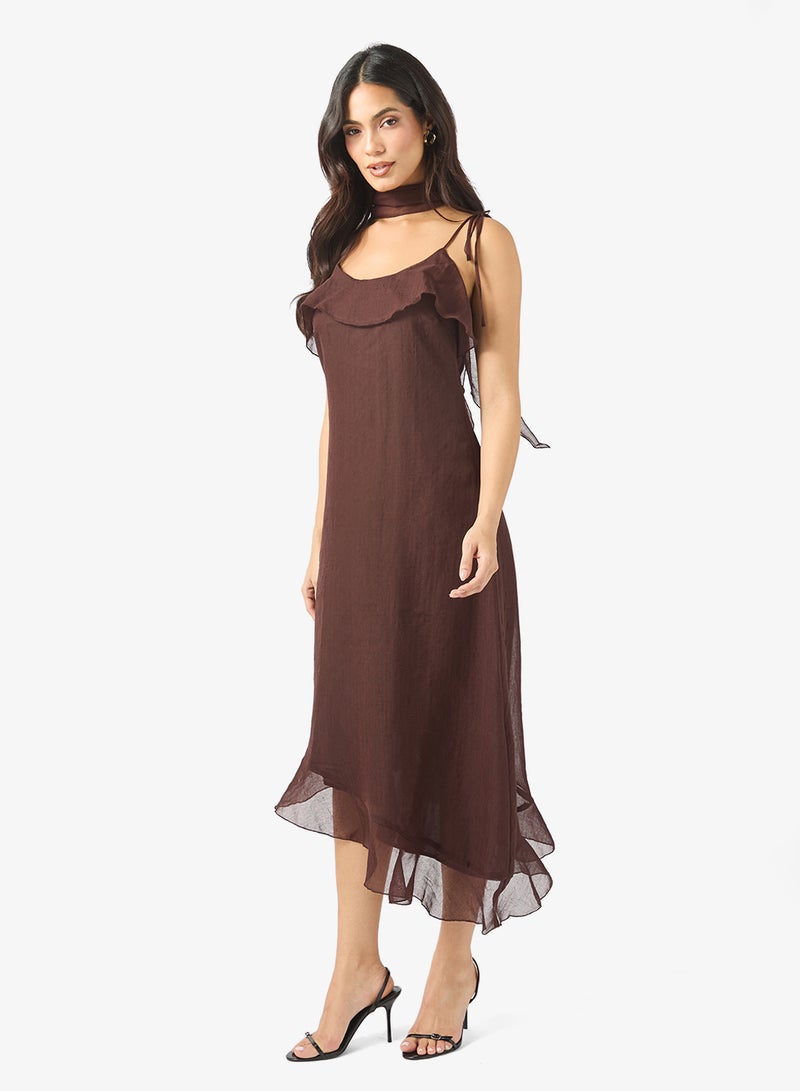 فيرو مودا فستان ميدي سابرينا بكسرات - Image 4