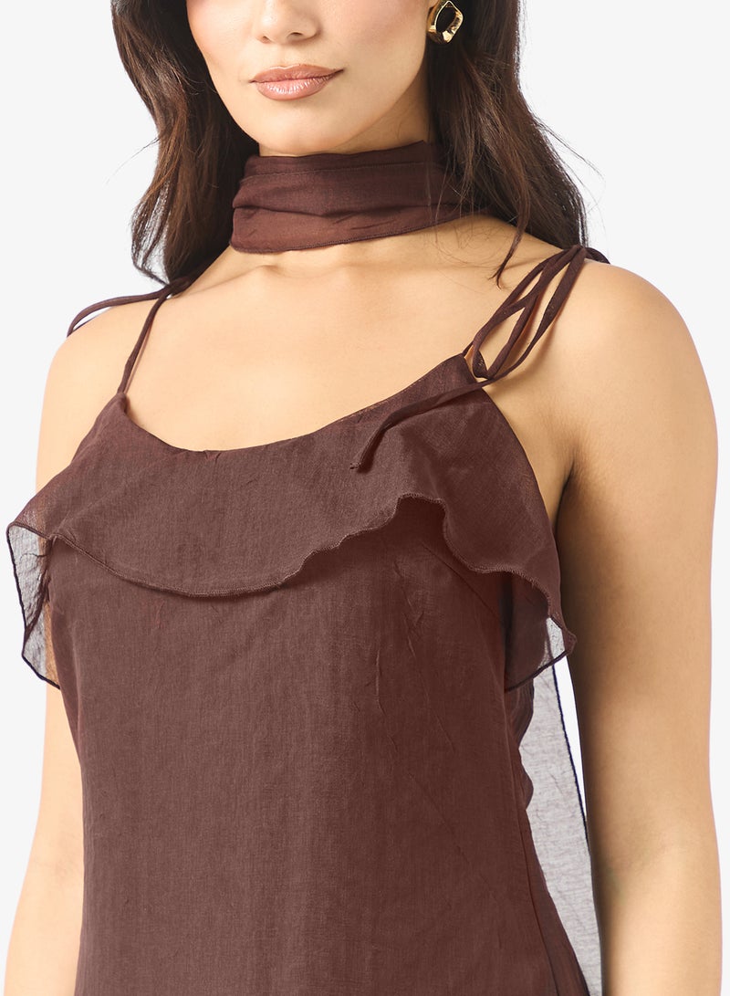 فيرو مودا فستان ميدي سابرينا بكسرات - Image 3