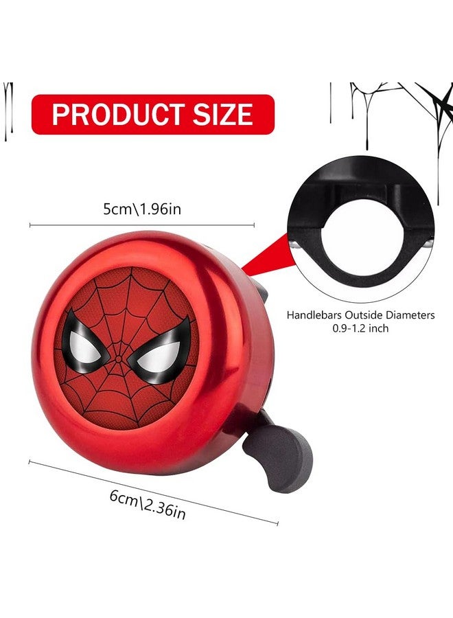 Proberos جرس دراجة الأطفال بروبرس®، جرس دراجة كرتوني بطل خارق أحمر، جرس دراجة من الصلب خفيف الوزن، جرس متين للدراجة، جرس تحذيري عالي الديسيبل عالمي لماسورة 22 مم - Image 2