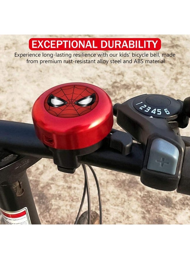 Proberos جرس دراجة الأطفال بروبرس®، جرس دراجة كرتوني بطل خارق أحمر، جرس دراجة من الصلب خفيف الوزن، جرس متين للدراجة، جرس تحذيري عالي الديسيبل عالمي لماسورة 22 مم - Image 5