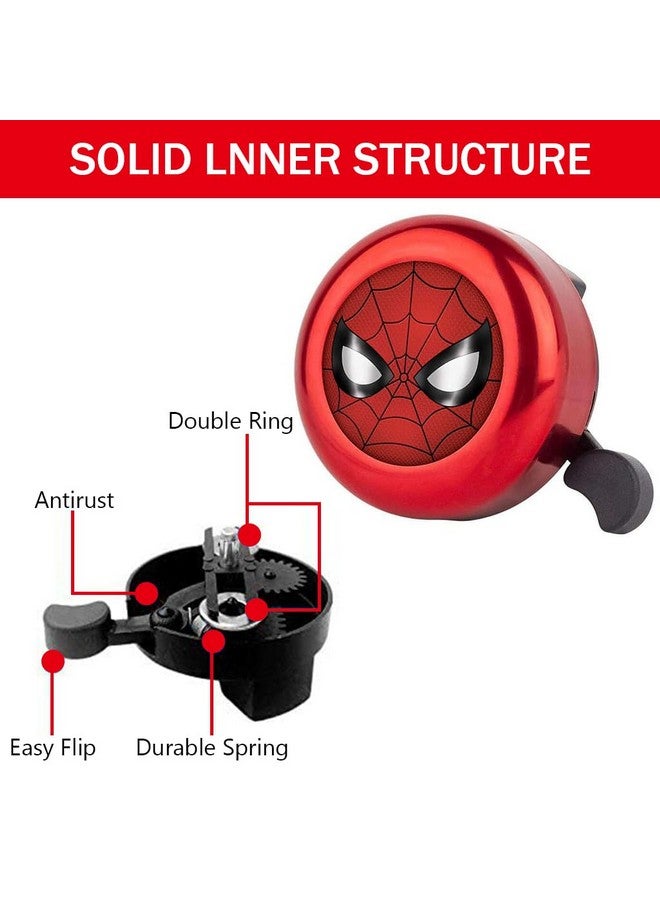 Proberos جرس دراجة الأطفال بروبرس®، جرس دراجة كرتوني بطل خارق أحمر، جرس دراجة من الصلب خفيف الوزن، جرس متين للدراجة، جرس تحذيري عالي الديسيبل عالمي لماسورة 22 مم - Image 3