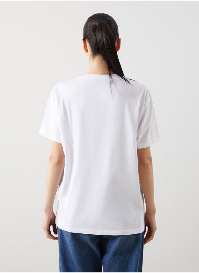 LC WAIKIKI Crew Neck Printed Combed Cotton Women's T-Shirt  - Image 4