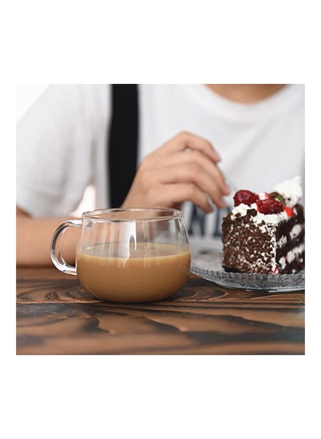 إسكدنيا مجموعة أكواب من زجاج البوروسيليكات للحليب والقهوة والإسبريسو/ الشاي من 4 قطع شفاف 300ملليلتر - Image 2