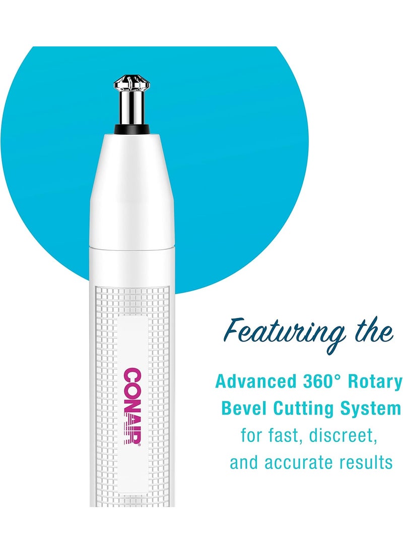 CONAIR Conair Ear and Nose Hair Trimmer for Women Cordless BatteryPowered Patent 360 Bevel Blade for No Pull No Snag Trimming Experience True Glow by Conair  - Image 2