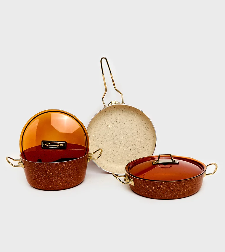Sur La Table Granite Cookware Set 5Pcs Amber