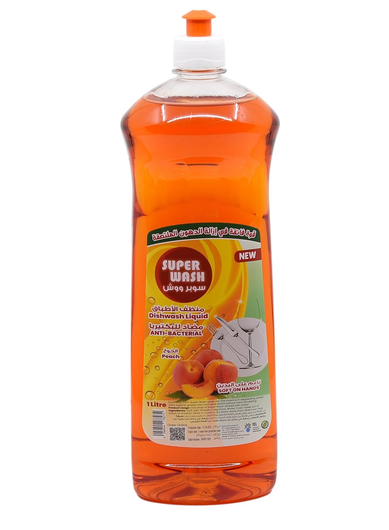TCL Superwash Peach - Dishwash Liquid Soap 1LT - Image 1