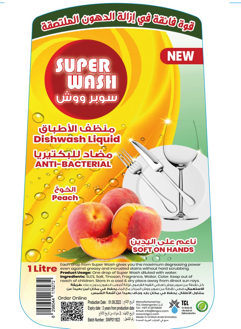 TCL Superwash Peach - Dishwash Liquid Soap 1LT - Image 2