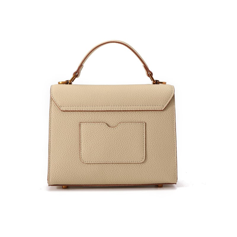 GELANNI Store - Briefcase Bag for Women and Girls, Genuine Leather Handbag with Magnetic Flap Buckle Closure, Bottom Rivets & Back Pocket, Adjustable & Detachable Strap, An Ideal Gift for Female - Image 2