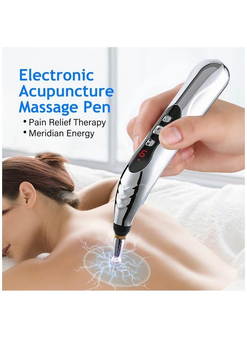 إسكدنيا Acupuncture Pen Electronic Pain Relief Therapy 5-in-1 Meridian Energy Pulse Massage Pen - Image 2