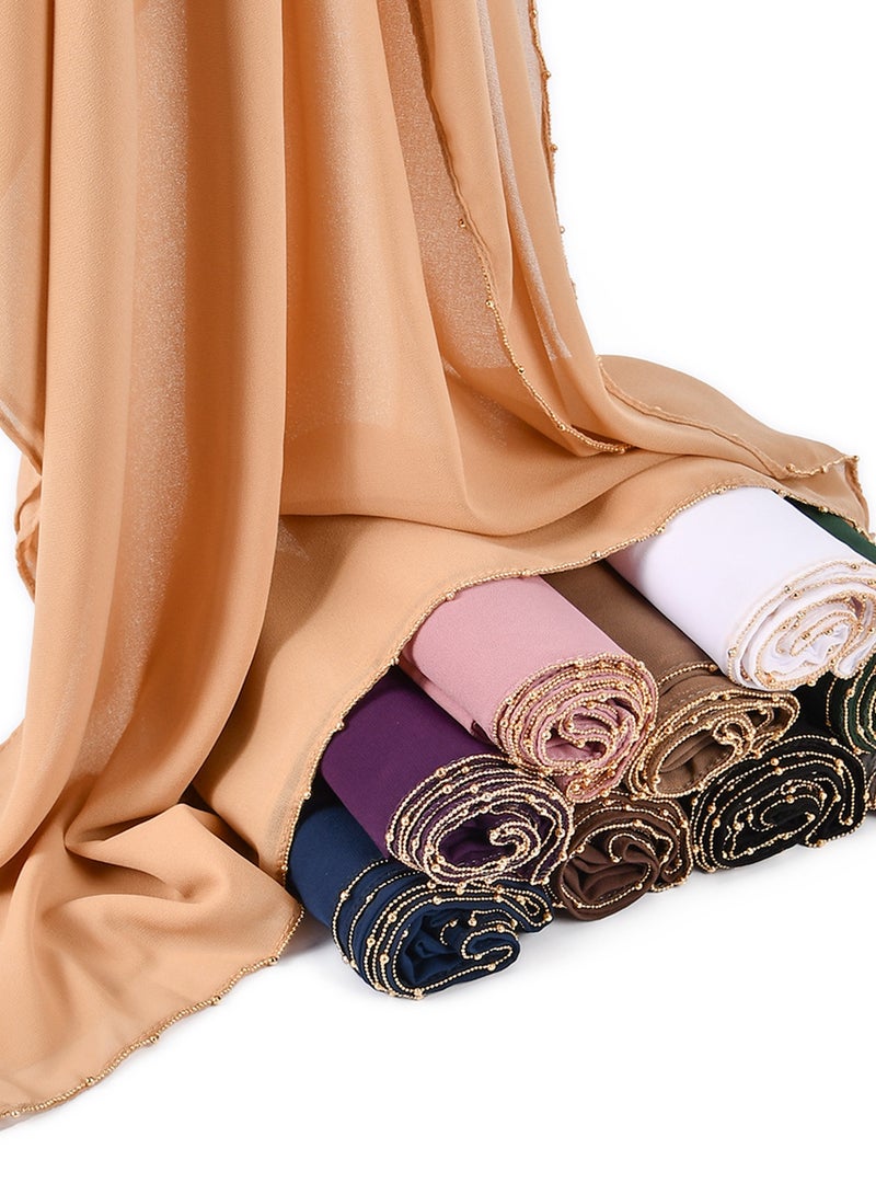 Aurafly Muslim Headscarf For Women, Islamic Arabic Scarf, Shiny Glitter Scarf, Abaya Shawl, Soft, Full Neck Coverage For Women, One Size 180 x 70 cm - Image 3