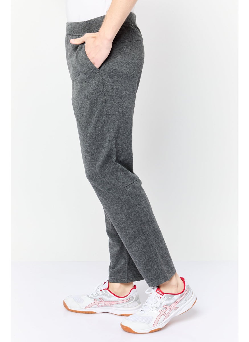 Selected Homme Men Cuffed Fit Heather Straight Pants, Grey  - Image 3