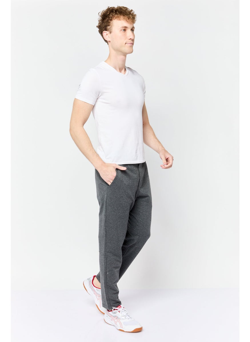 Selected Homme Men Cuffed Fit Heather Straight Pants, Grey  - Image 2