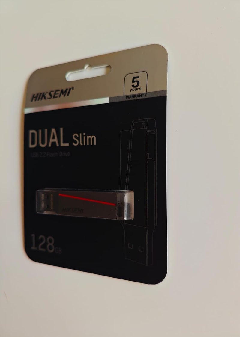 هيكسيمي محرك أقراص فلاش USB هيكسيمي OTG Dual Slim بتقنية Type-C، سعة 128 جيجابايت، لون رمادي - Image 5