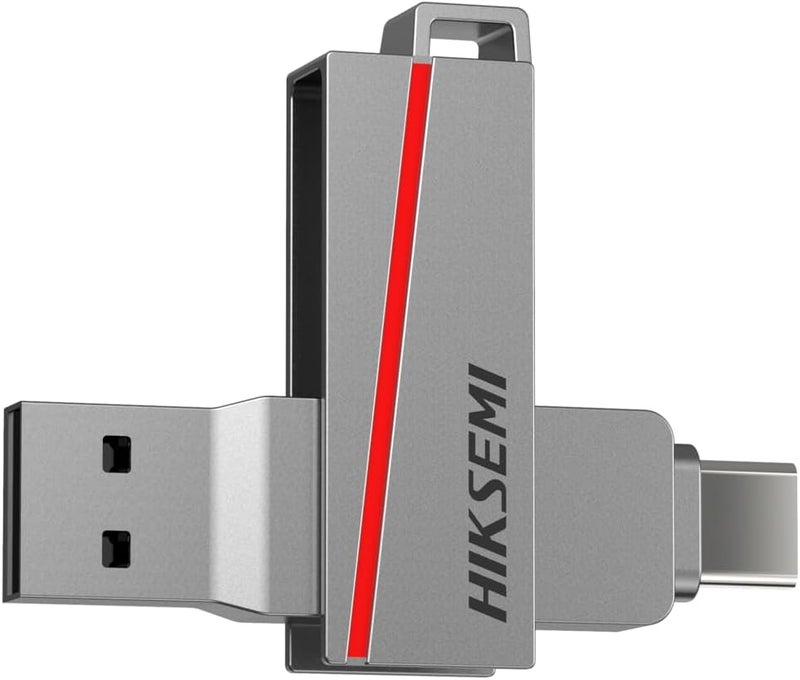 هيكسيمي محرك أقراص فلاش USB هيكسيمي OTG Dual Slim بتقنية Type-C، سعة 128 جيجابايت، لون رمادي - Image 2