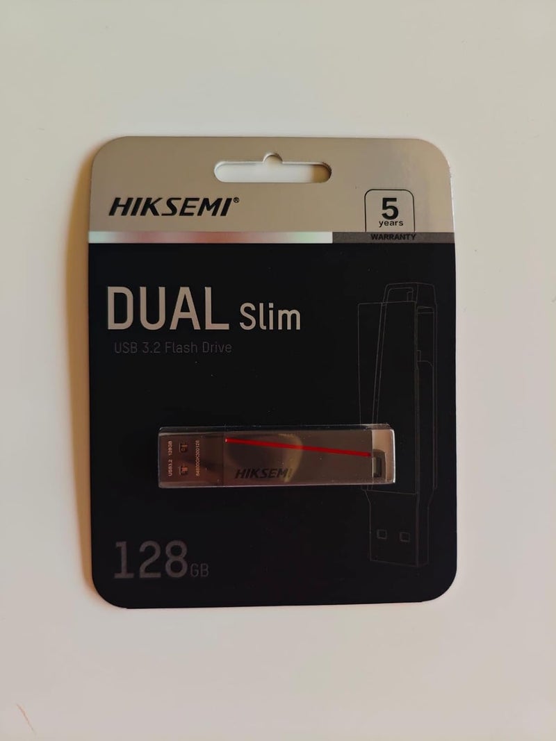 هيكسيمي محرك أقراص فلاش USB هيكسيمي OTG Dual Slim بتقنية Type-C، سعة 128 جيجابايت، لون رمادي - Image 3