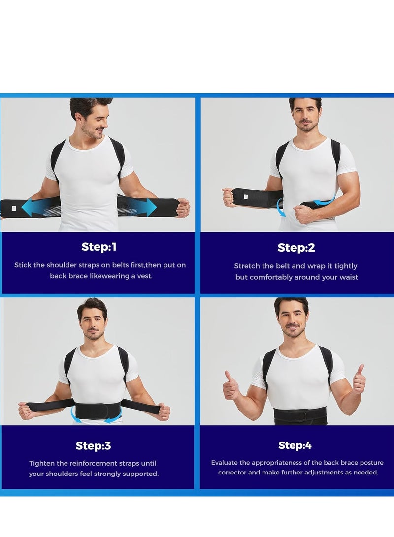 MLADEN Posture Corrector Back Brace for Men and Women Adjustable Shoulder Straightener Spine Support Full Upper Lower Back Pain Relief for Everyday Use - Image 4