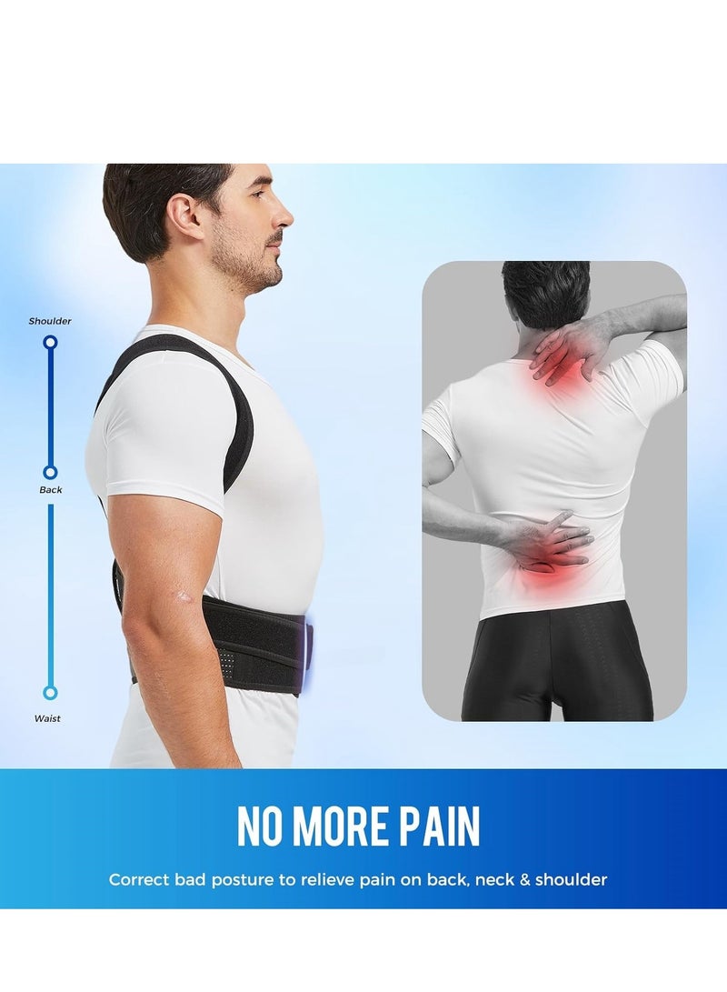 MLADEN Posture Corrector Back Brace for Men and Women Adjustable Shoulder Straightener Spine Support Full Upper Lower Back Pain Relief for Everyday Use - Image 2