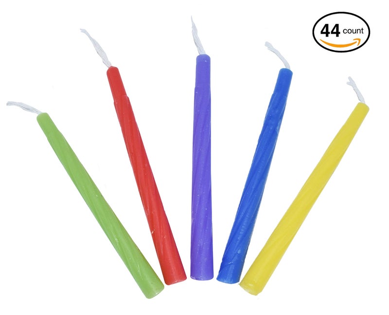 Ner Mitzvah Colorful Chanukah Candles 1-Pack - Standard Size Fits Most Menorahs - Premium Quality Wax - Assorted Colors - Bulk Pack for All 8 Nights of Hanukkah - Image 4