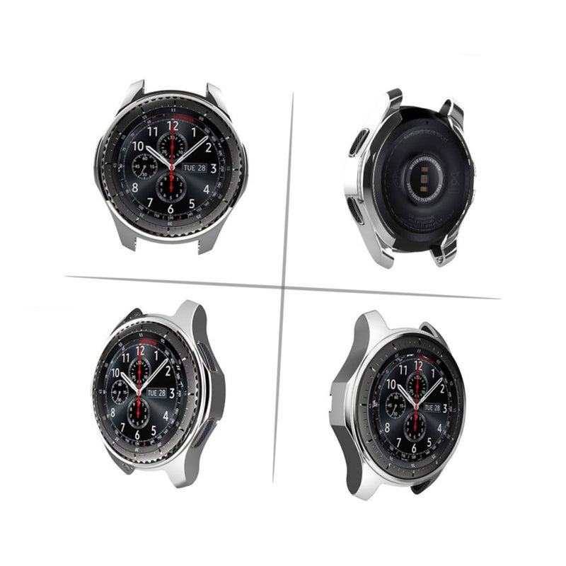 Shock Resistant Shatterproof TPU Watch Cover Silver Medium Protective Frame Easy Access Buttons - Image 3