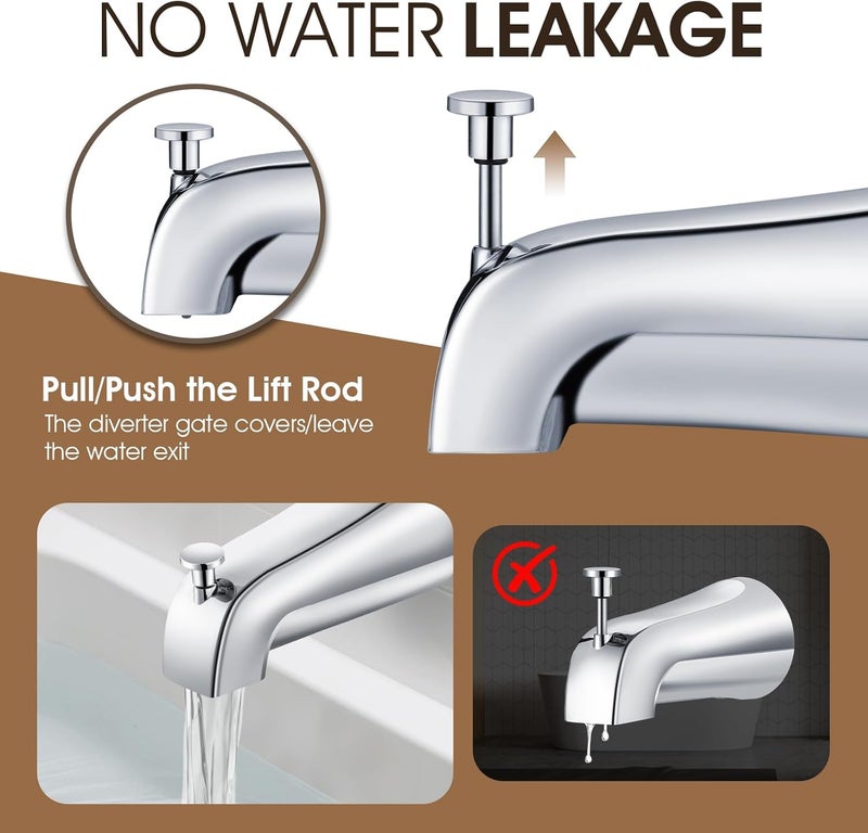 Gonabos Tub Spout with Diverter,Easy to Install Bathtub Faucet，American Standard Tub Faucet Universal Fits 1/2" Copper Pipe(5/8" Diameter),Chrome - Image 3