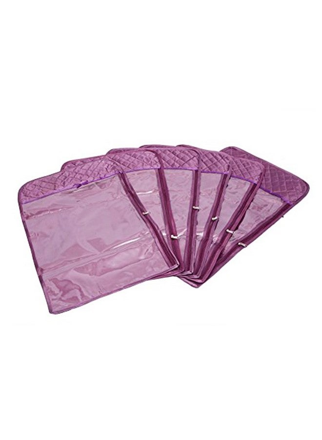 atorakushon غطاء ساري ساتين معلق atorakushon® لتنظيم خزانة الملابس لحفلات الزفاف عبوة من 6 (بنفسجي) - Image 3