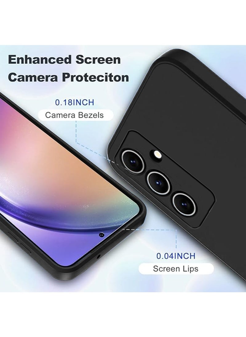 X-level Soft Silicone Cases for Samsung Galaxy A55 5G 6.6-Inch,[Military Grade Drop Protection] [Anti-Scratch Microfiber Lining] Shockproof Slim Cover for Samsung Galaxy A55（Black） - Image 4