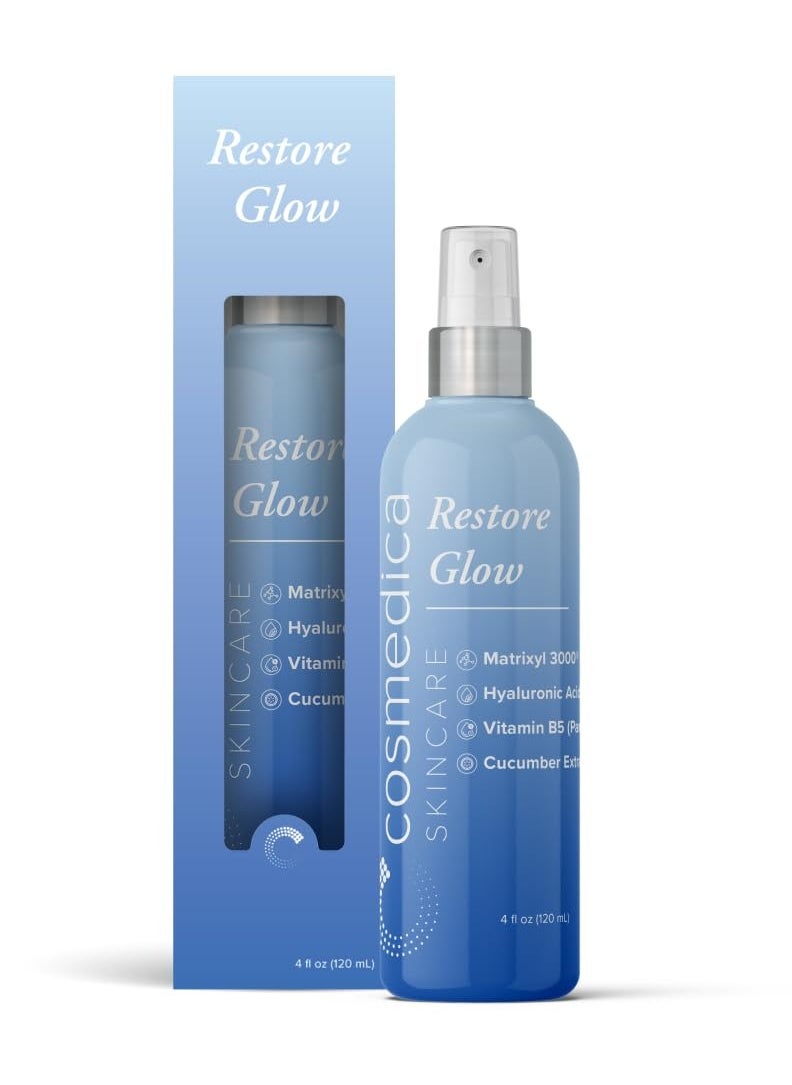 Cosmedica Skincare Restore Glow Peptide Spray Hydrating Mist with Matrixyl 3000, Vitamin B5, Hyaluronic Acid & Cucumber Extract for Radiant Skin – 4 oz - pzsku/ZD09C8E69F94A47F4EFD2Z/45/1741082486/9836e205-5679-4dc9-ba70-7826352abc86