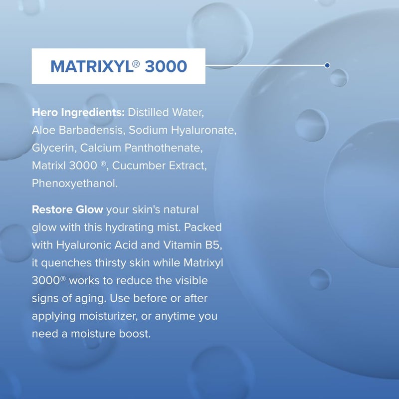 Cosmedica Skincare Restore Glow Peptide Spray Hydrating Mist with Matrixyl 3000, Vitamin B5, Hyaluronic Acid & Cucumber Extract for Radiant Skin â€“ 4 oz - Image 3