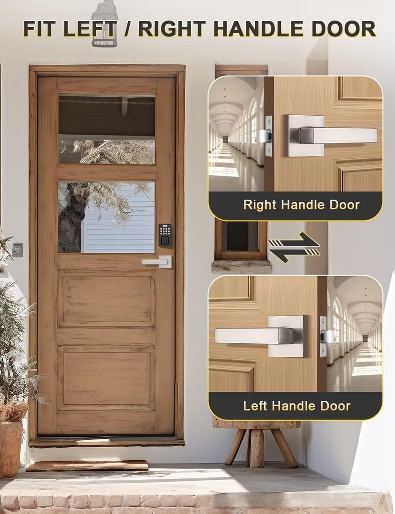 Tinewa 10 Pack Brushed Nickel Passage Door Levers Interior Door Handles, Heavy Duty Closet Hallway Door Handle Sets - Image 3