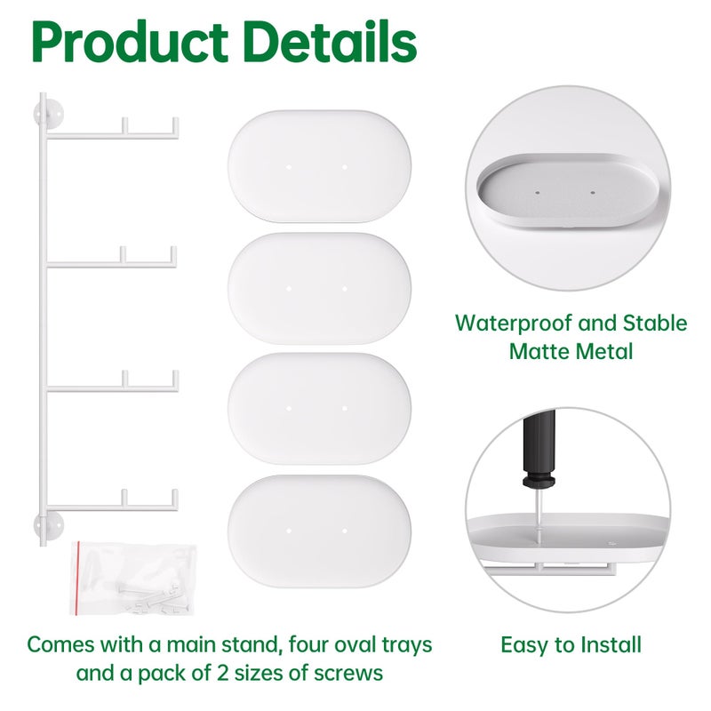 YFFSRJDJ Rotating Window Shelves for Multiple Plants Indoor,4-tier Metal Corner White Plant Stand Holder Floating Hanger Shelf for Wallï¼ŒWindows Sill Gifts for Planter Lover to Enhance Home Decor - Image 5