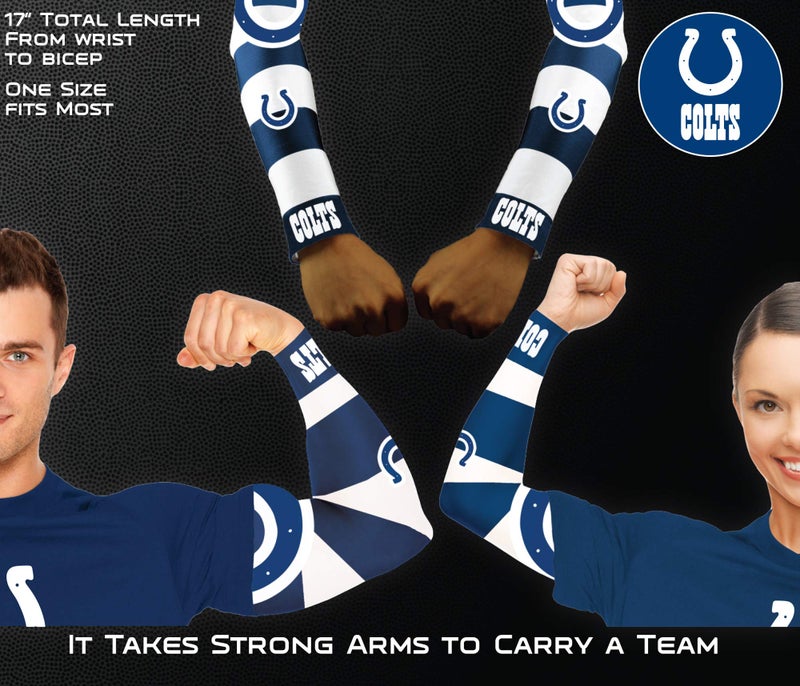 Littlearth NFL Indianapolis Colts Strong Arms, Team Color, 17” Wrist to Bicep - Image 2