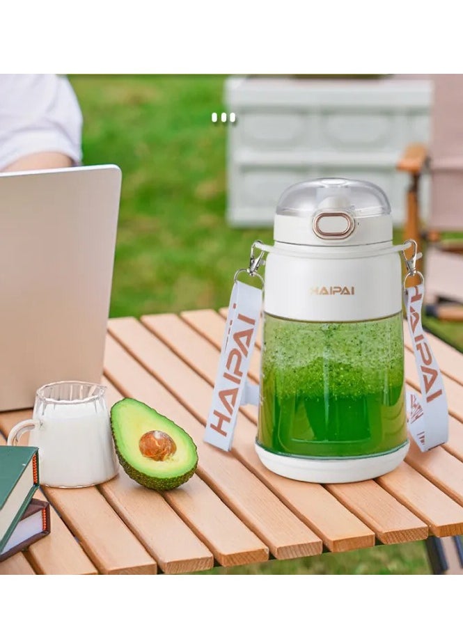 Portable Juicer Blender Machine, Electric Juicer Kettle Bottle for Shakes, Mini Fruit Battery Rechargeable USB Blender Smoothie Maker Shake Ice Crasher Machine Fruit Blender Shake Smoothie Blender