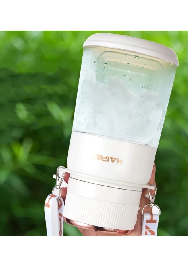 Portable Juicer Blender Machine, Electric Juicer Kettle Bottle for Shakes, Mini Fruit Battery Rechargeable USB Blender Smoothie Maker Shake Ice Crasher Machine Fruit Blender Shake Smoothie Blender