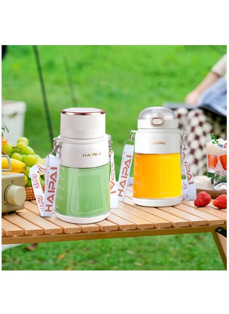 Portable Juicer Blender Machine, Electric Juicer Kettle Bottle for Shakes, Mini Fruit Battery Rechargeable USB Blender Smoothie Maker Shake Ice Crasher Machine Fruit Blender Shake Smoothie Blender