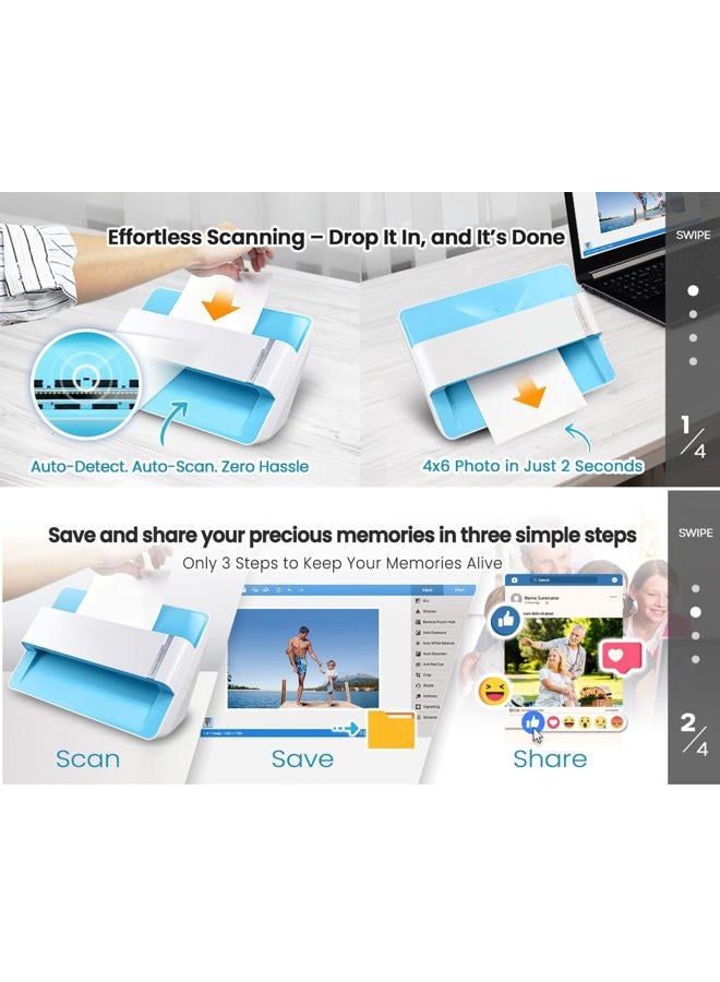 Plustek Photo Scanner - ePhoto Z300 - German Design Award Winner 2018 - Scan 4x6 Photos in 2s, Auto Alignment and Cut with CCD Sensor Supports Mac and PC - Image 2