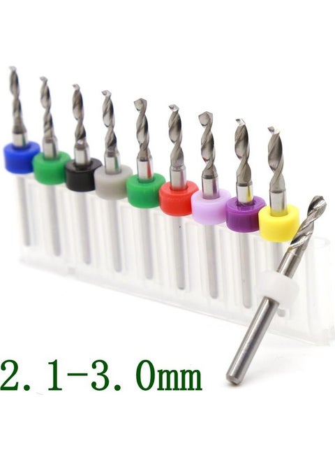 Profi̇sher Tungsten Carbide Mini Cnc Drill Bit Pcb Set of 10 2.1-3.0 mm
