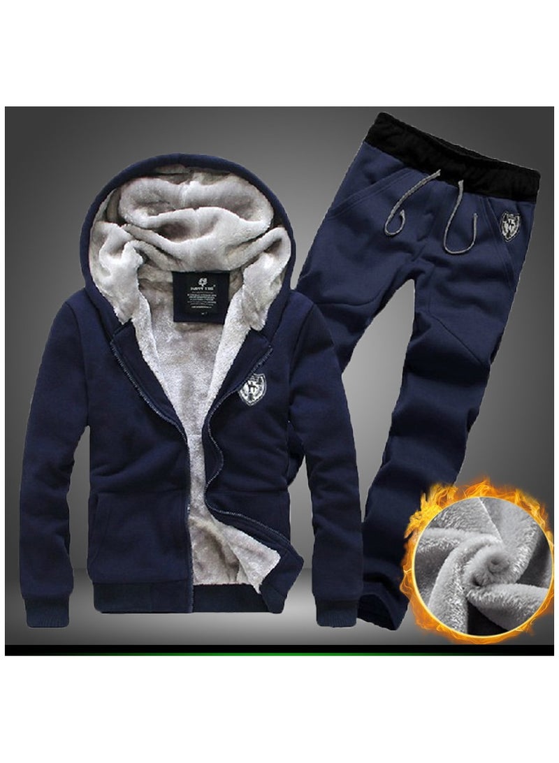 NIBEMINENT Winter Thicken Sweater Suits Cardigan Top And Drawstring Trousers Casual Loose Clothing Sets - Image 2