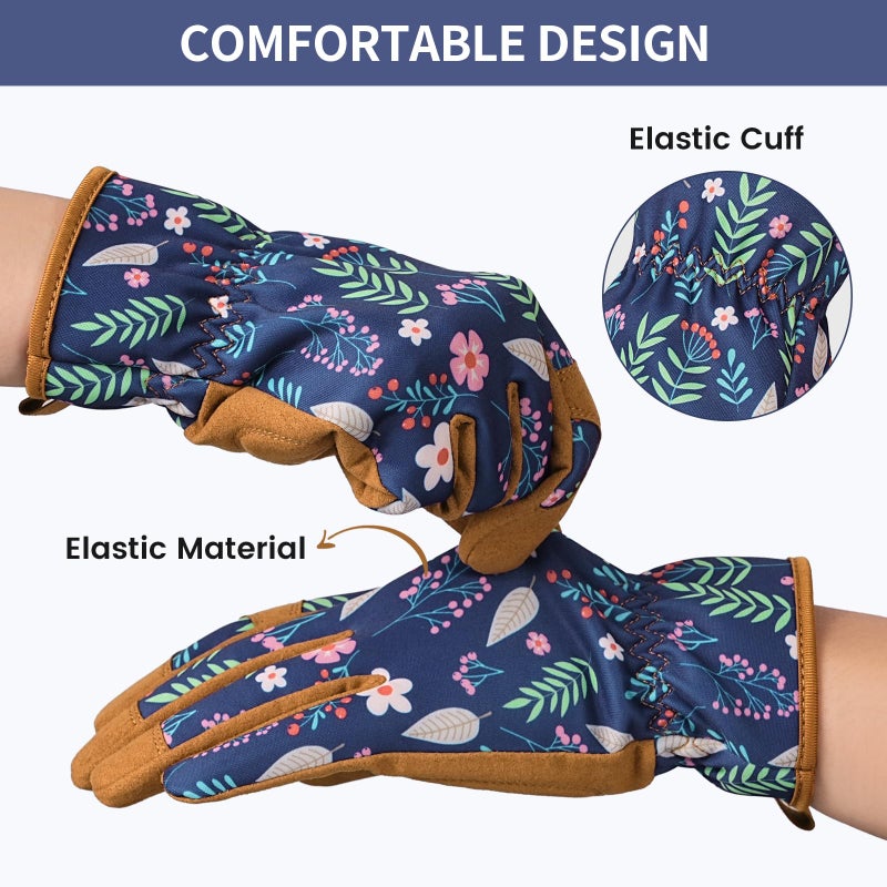 Pleneal Gardening Gloves for Women - Leather Garden Gloves Thorn Proof, Outdoor Protective Working Gloves - Image 4