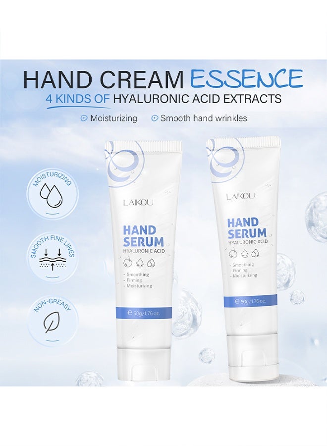 لايكو مصل اليدين حمض الهيالورونيك ، كريم مرطب لليدين ، كريم اليدين لجافة الأيدي ، كريم مرطب لليدين مضاد للشيخوخة ، كريم إصلاح اليدين غير الدهني وسريع الامتصاص 50 مل - Image 2