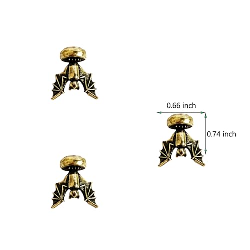 SWNACOR 3 Pcs Brass Bat Hinge Heads Decorative Topper, Magnetic Hinge Head Toppers, Fun Bat Gifts for Women Mom Grandma Wife, Vintage Statue Home Decoration - Image 4