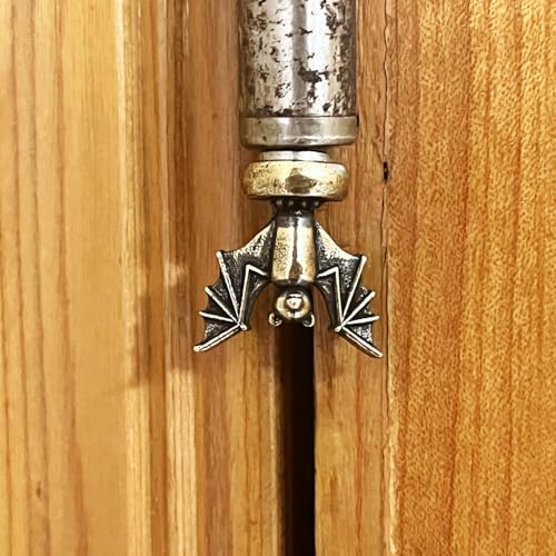 SWNACOR 3 Pcs Brass Bat Hinge Heads Decorative Topper, Magnetic Hinge Head Toppers, Fun Bat Gifts for Women Mom Grandma Wife, Vintage Statue Home Decoration - Image 2