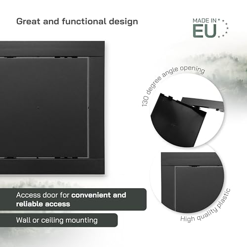 Vent Systems 6" x 6" Inch Anthracite Plastic Access Panel – ABS Service Door Cover for Drywall, Wall, Ceiling – Easy Open, Close for Plumbing, HVAC Systems – Indoor Use for Home and Office Improvement - Image 3