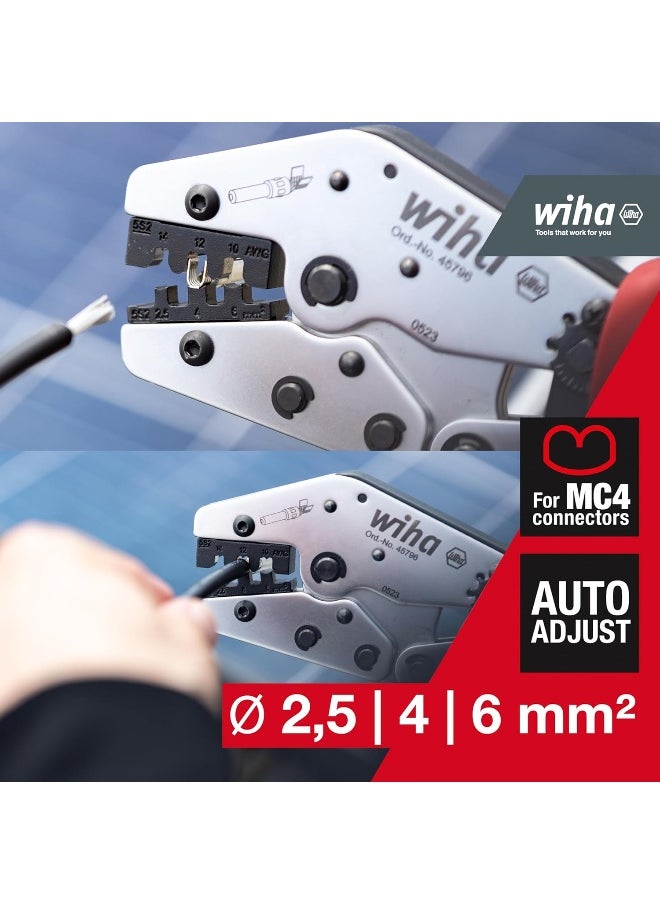 Wiha - Wiha Mc4 Crimping Tool I Photovoltaic Crimping Tool For Solar Connector Mc4 I 2.5/4/6 Mm虏 I Automatic Adjusted Press Pressure I Solar Pliers - Image 1